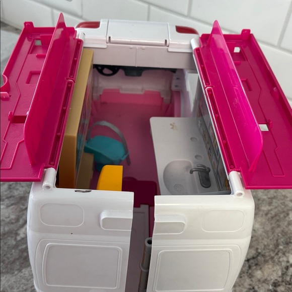 Mattel Barbie Ambulance Vehicle Play set Care Clinic Lights Sound Hospital - Picture 9 of 17